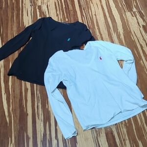 Ralph Lauren Long Sleeve Shirts - Black and White (set of 2)